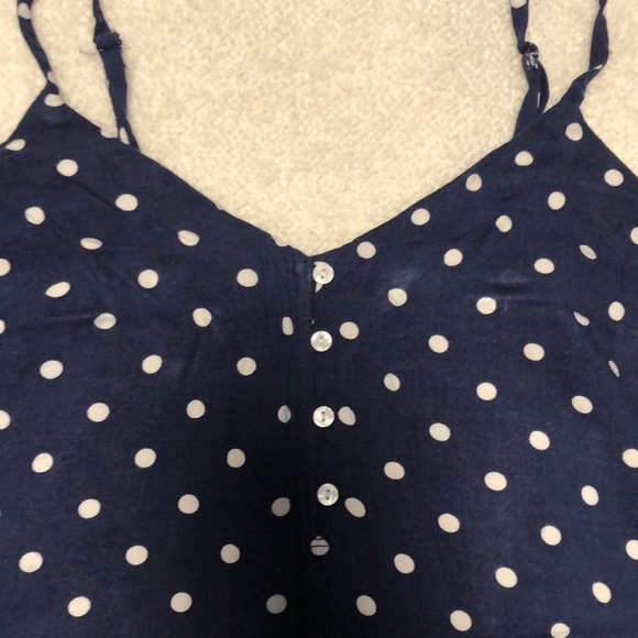 Old Navy XS navy blue white polka dot pattern cami top - Picture 2 of 3